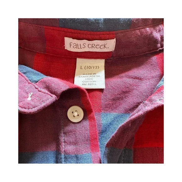 Blue and Red Plaid Large Button Down Shirt NEW WITH TAGS - Picture 3 of 3